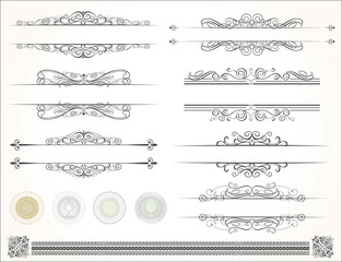 Vector decorative design calligraphy elements