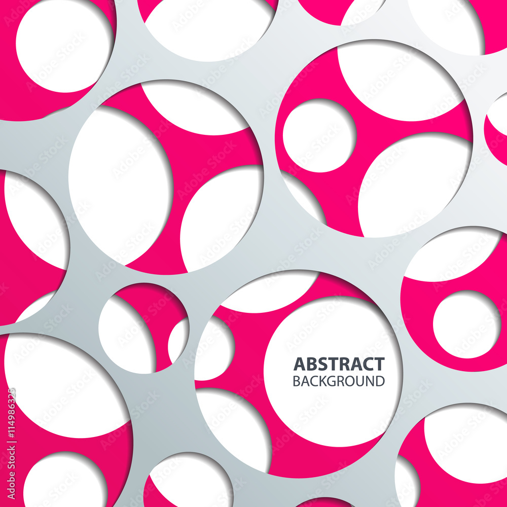 Aufkleber Abstract circle background with drop shadows. Vector illustration.