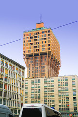 Torre Velasca skyscraper in Milan, Italy