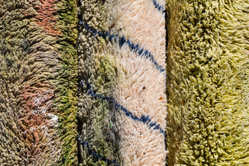 old dried out dirty paint rollers background texture