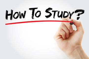 Hand writing How To Study? with marker, concept background