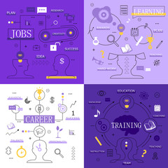 Flat Design Icons On Background-Vector Illustration,Graphic Design.For Web, Websites, Print Materials, Apps. Thin Line Concept
