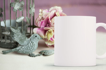 White blank coffee mug ready for your custom design/quote.