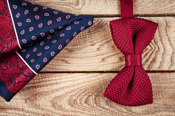 accessories for men: butterfly, ties, cufflinks, for a classic suit