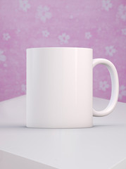 White blank coffee mug ready for your custom design/quote.