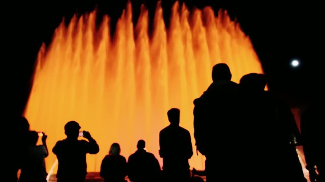The Group has not recognized the people watching the show of luminous fountains in Barcelona, Spain.