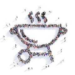 people barbecue icon 3d