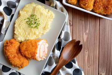 Cordon bleu with rice