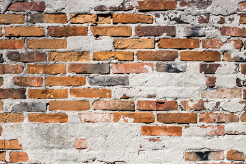 Background of old brick wall pattern texture.