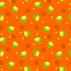 Funny seamless pattern with fresh lemons
