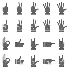 Fototapeta premium Dark Vector Hand Signs Collection 2