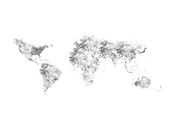 World map EPS 8 vector, easy all editable