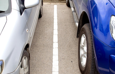 White line for partition park car outdoor