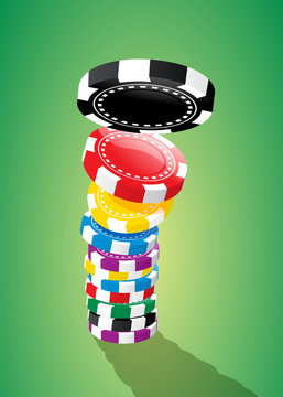 Toppling casino chips