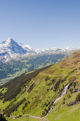 Grindelwald, Berner Oberland, Alpen, Eiger, Eigernordwand, Kleine Scheidegg, Lauberhorn, First, Wanderweg, Waldspitz, Sommer, Schweiz