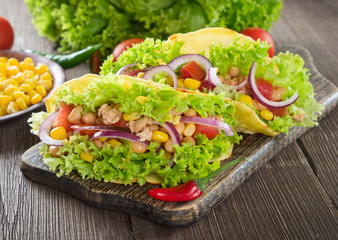 Homemade mexican taco