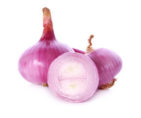 Red onion isolated on white background