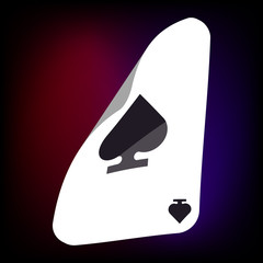 Ace of spades card icon in cartoon style for any design