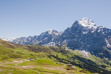 Grindelwald, Berner Oberland, Alpen, Engelhörner, Wetterhorn, Höhenweg, Grosse Scheidegg, Rosenlaui, Wanderferien, Schweizer Berge, Sommer, Schweiz