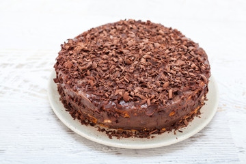 Chocolate cake with fresh banana