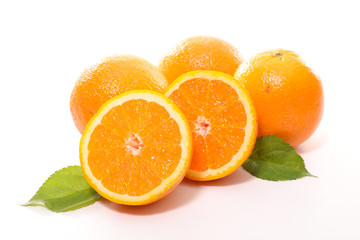 fresh orange and leaf