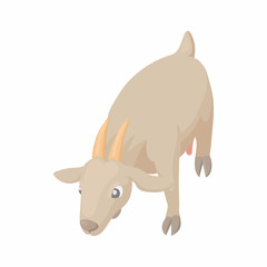 Gray cow icon in cartoon style on a white background