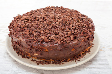 Chocolate cake with fresh banana