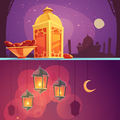 Ramadan Cartoon Banners