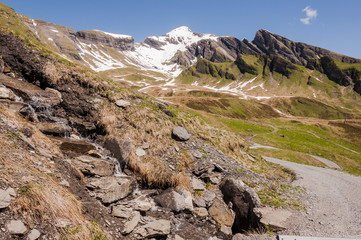 Grindelwald, Alpen, Grosse Scheidegg, Wanderweg, Höhenweg, Schwarzhorn, First, Bergbach, Wanderferien, Sommer, Schweiz