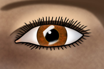 Illustrated eye, 3d illustration