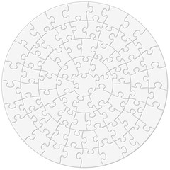 Circular jigsaw puzzle vector illustration