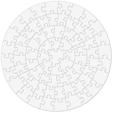 Circular Jigsaw Puzzle Vector Illustration