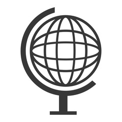 Earth world map isolated icon on white backgroud, vector illustration.