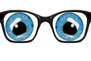 Glasses with eyes, 3d-illustration