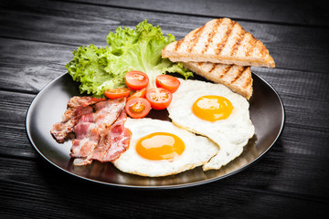 Traditional breakfast on a plate