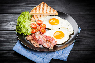 Traditional breakfast on a plate