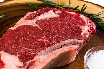 Raw Rib Eye Steak