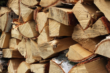 A pile of firewood. Wood texture background