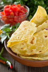 Homemade mexican tortilla