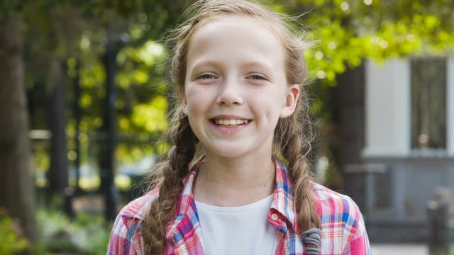 Closeup portrait of Beautiful caucasian girl laughing