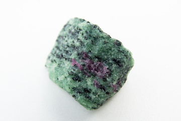 macro photo of ruby in zoisite