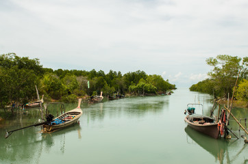Fototapeta na wymiar Fishing boats at fishing village