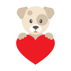 cute dog and heart