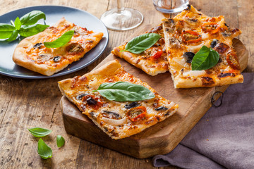 Homemade pizza slices - obrazy, fototapety, plakaty