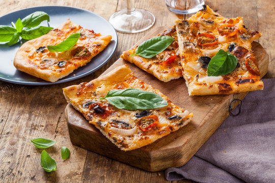 Homemade pizza slices