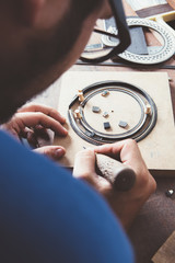 Luthier doing guitar rosette