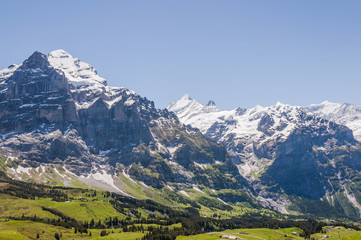 Grindelwald,Dorf, Berner Oberland, Wetterhorn, Schreckhorn, Alpen, Wanderweg, Gletscherschlucht, Bergtal, Sommer, Schweiz