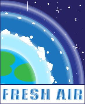 Fresh air eco logo in flat style. Logo modern design. Emblem, banner, sticker, icon. Stock vector