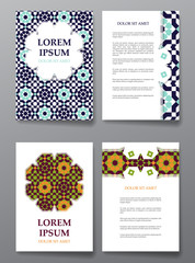 Cover brochure design. Arabic traditional decorative elements.