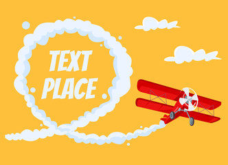 Airplane with speech bubble. Vector flat cartoon illustration © PrettyVectors